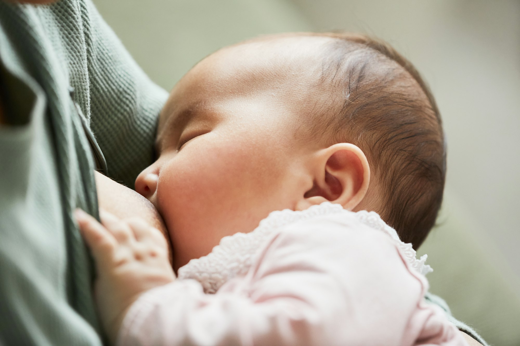 Baby eating milk before sleeping